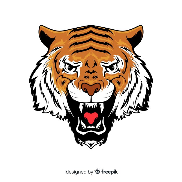 Roaring tiger background