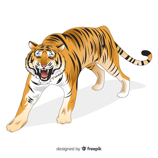 Free Vector roaring tiger background