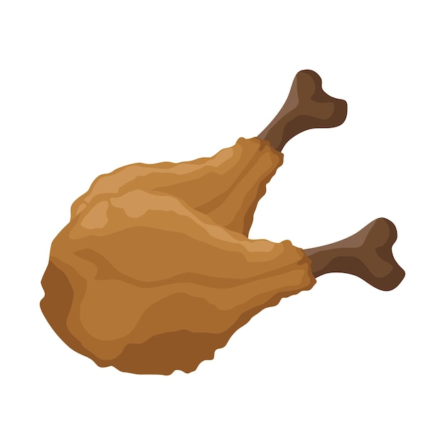 Free Vector roasted chicken leg food icon isolated design