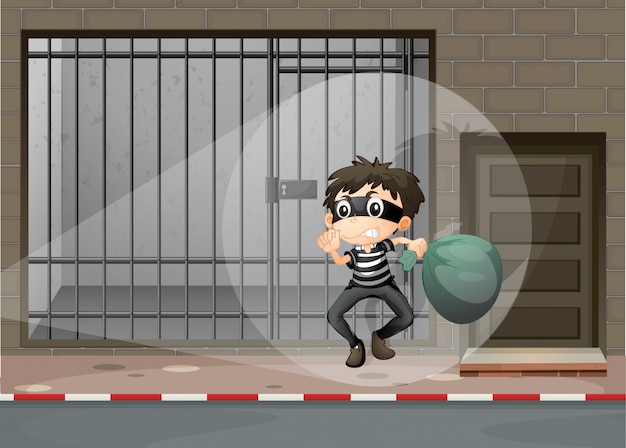 Robber escaping out of the prison