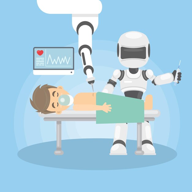 Robot as doctor Robotized surgery with patient