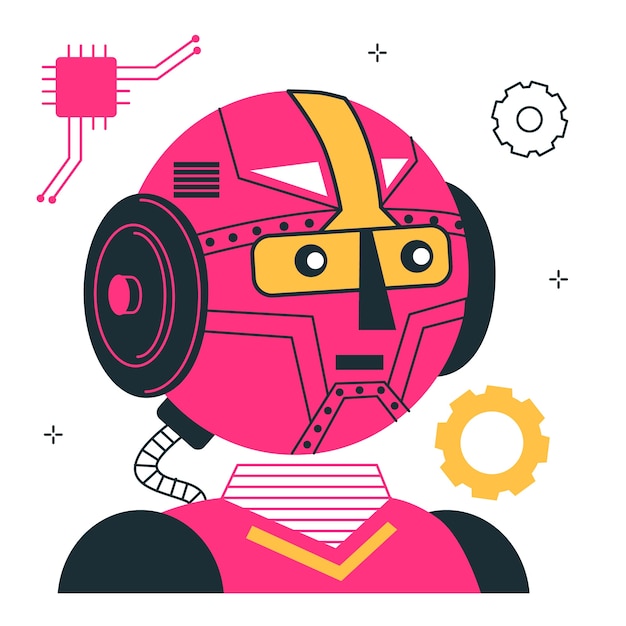 Free Vector robot face concept illustration