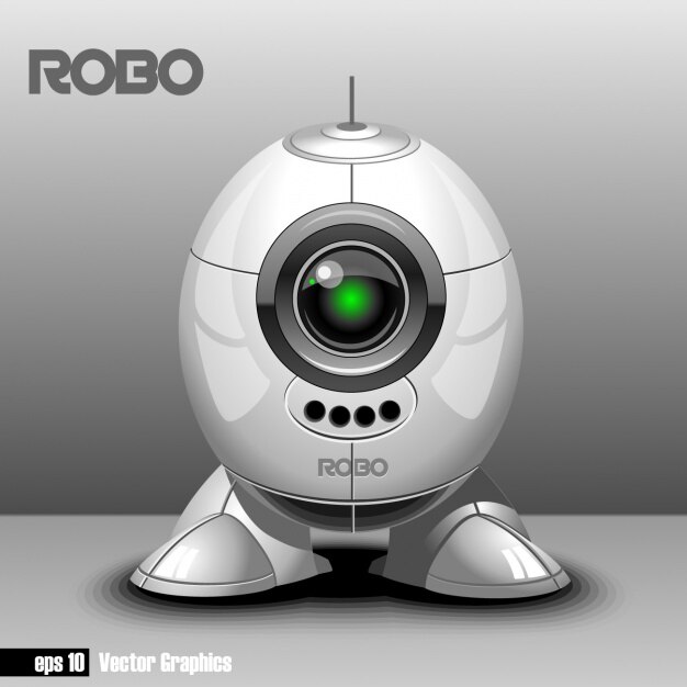 Robot on gray background