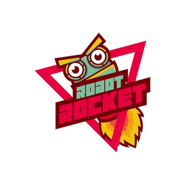 Free Vector robot rocket logo vector design