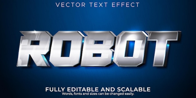 Robot text effect, editable metallic and technology text style