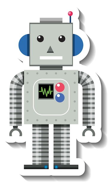 Free Vector robot toy cartoon on white background