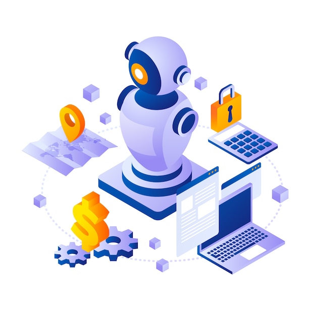 Free Vector robotic process automation illustration