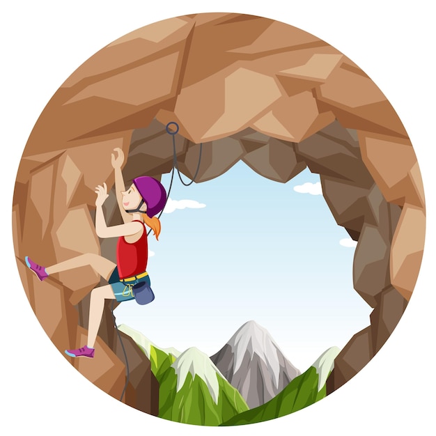 Free Vector rock climbing badge isolated