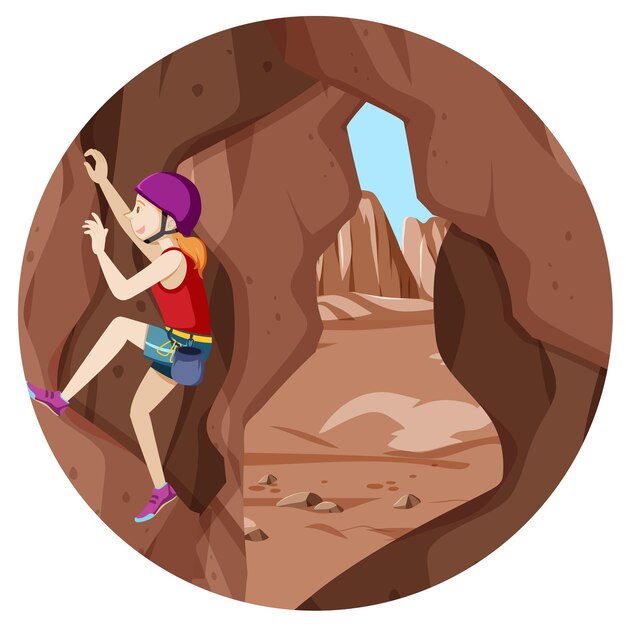 Rock climbing badge isolated