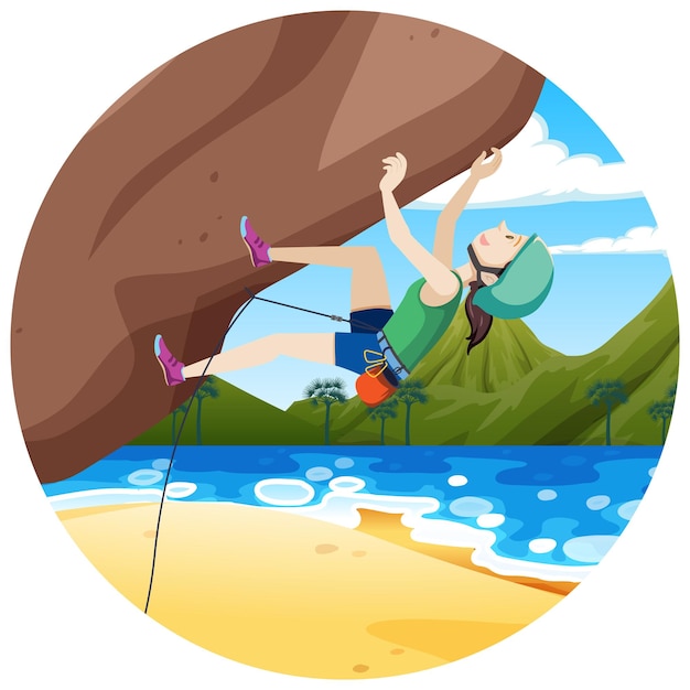 Rock climbing badge isolated