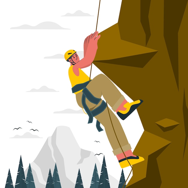 Rock climbing concept illustration