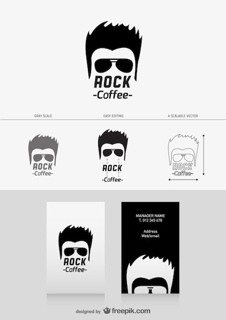 Free Vector rock coffee logo