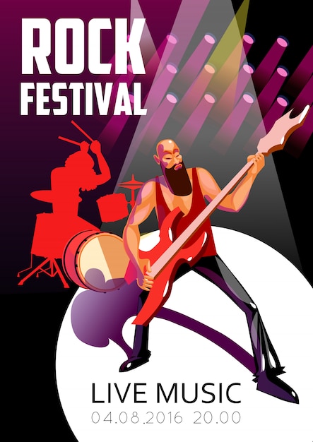 Rock Festival Cartoon Poster