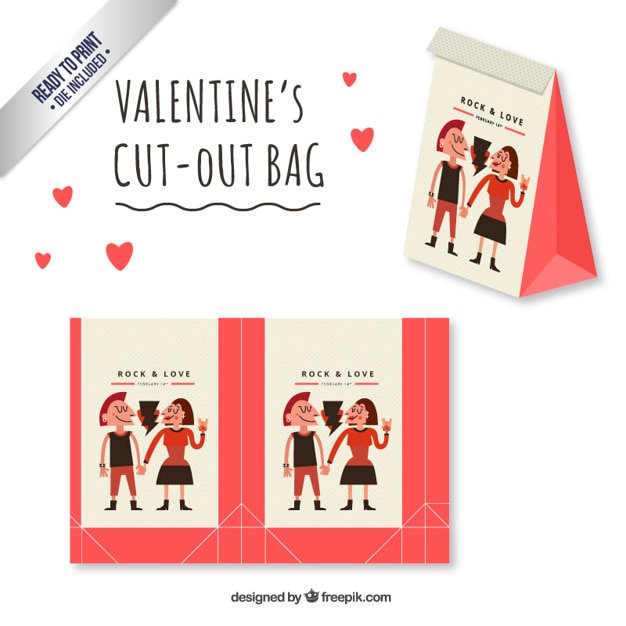 Free Vector rock and love bag