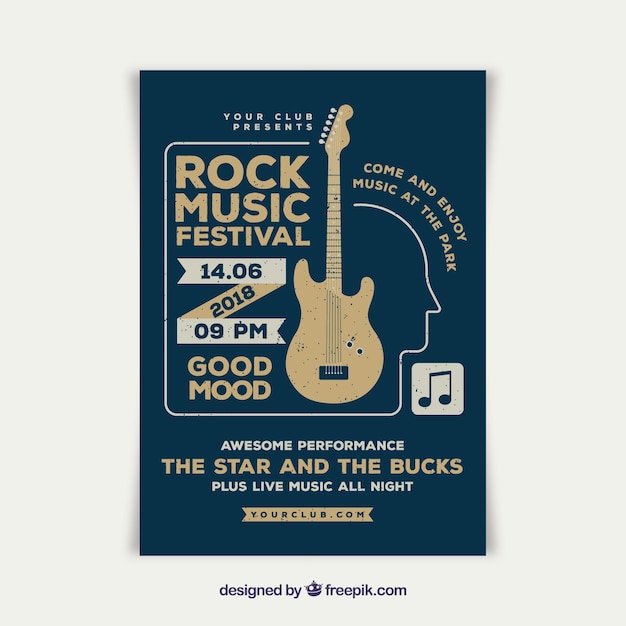 Rock music festival poster template