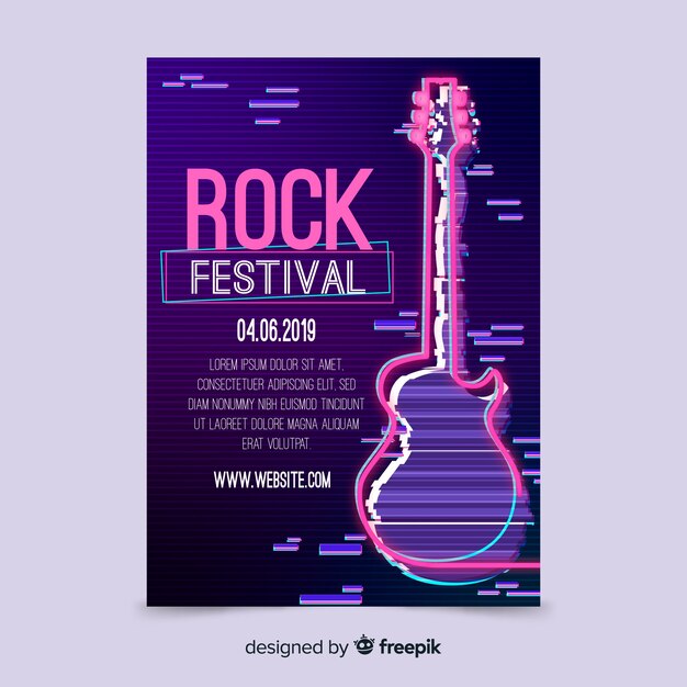 Rock music festival poster template