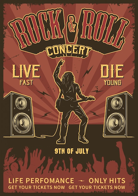 Free vector rock and roll poster