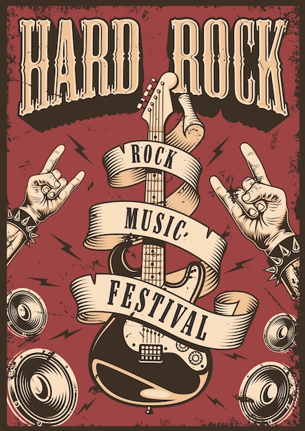 Free Vector rock and roll poster