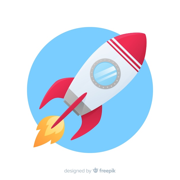 Free vector rocket background in flat style