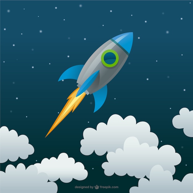 Free Vector rocket cartoon