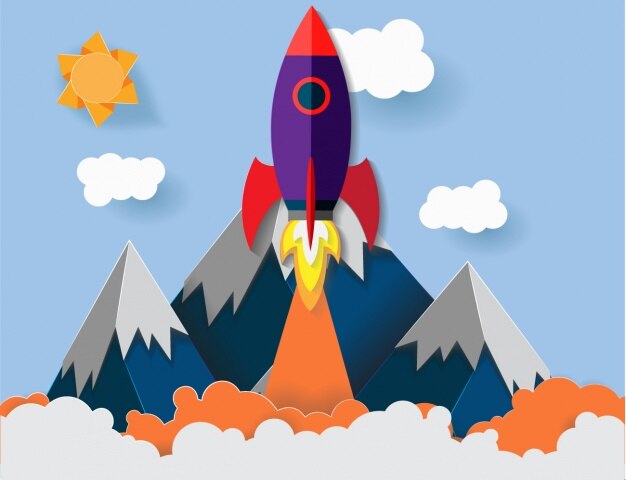 Rocket launching background design