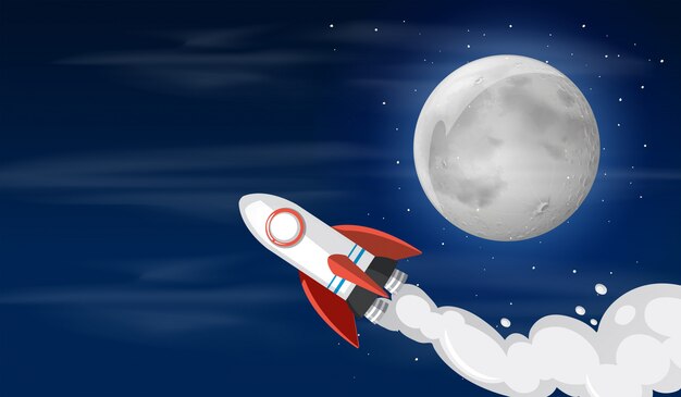 A rocket on the sky illustration