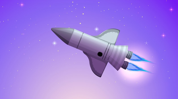 Free vector rocket in space scene or background