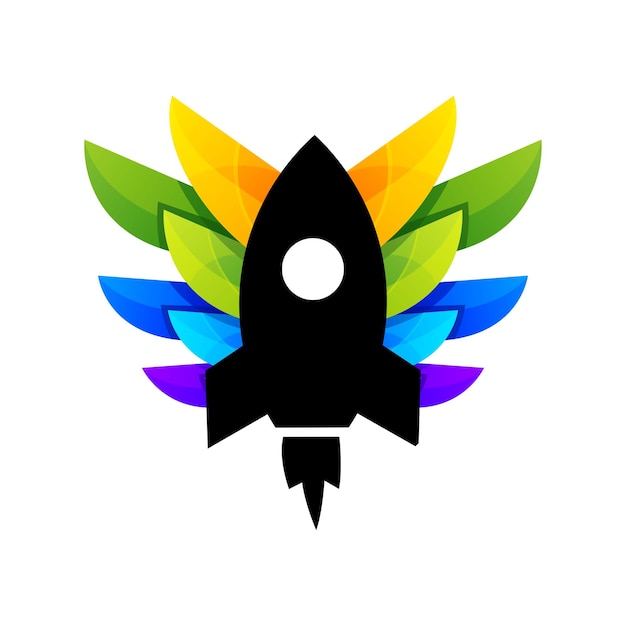 Free vector rocket wings icon logo design