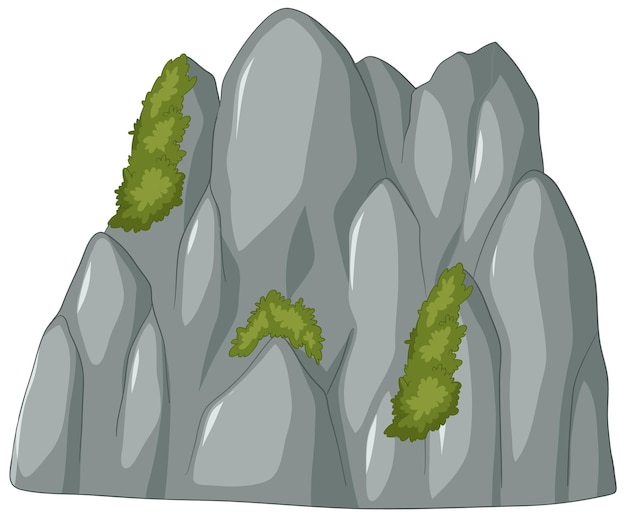 Free Vector rocky cliff with green foliage