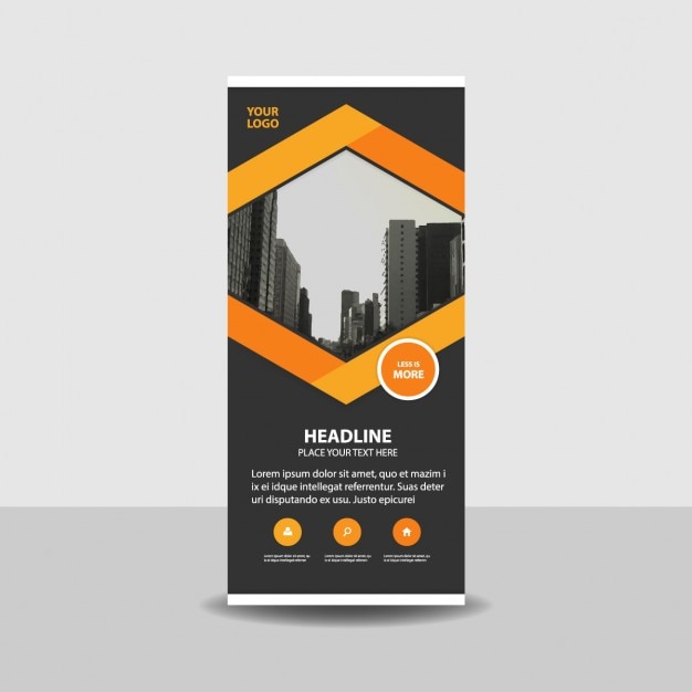 Free Vector roll up with orange shapes