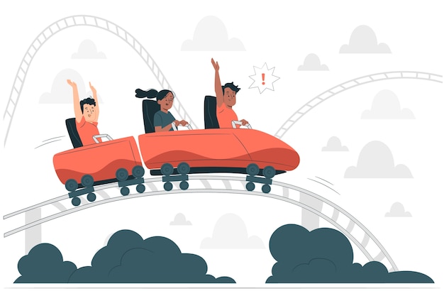 Free vector roller coaster concept illustration