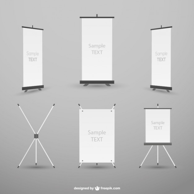 Free Vector rollup mockup collection