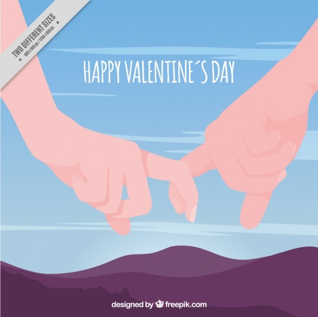 Free Vector romantic background of hands with index fingers together