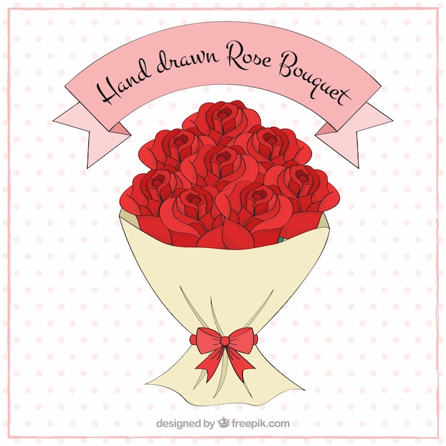 Free Vector romantic bouquet of roses for a wedding