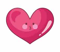 Free vector romantic cartoon heart kawaii