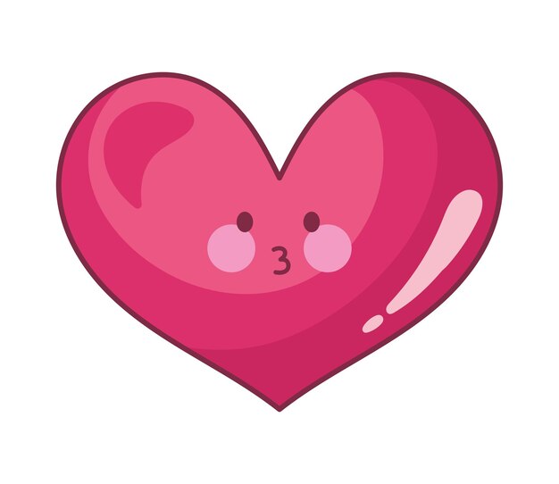 Romantic cartoon heart kawaii