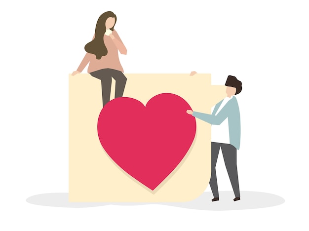 Free Vector romantic couple in love illustration