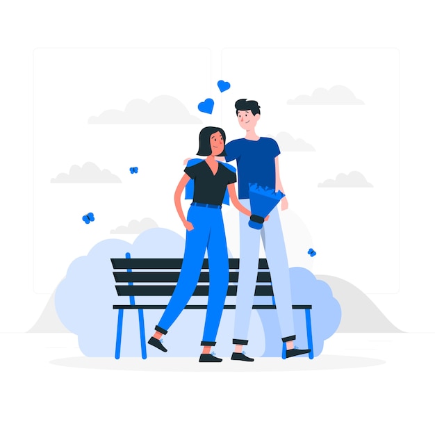 Romantic getaway concept illustration