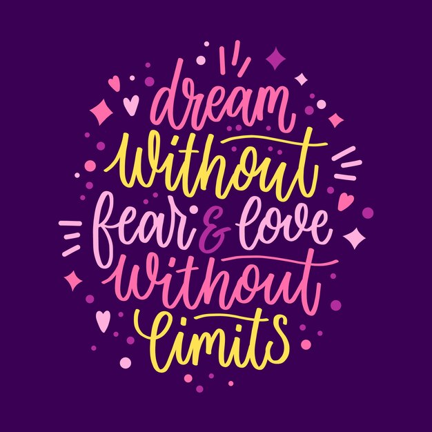 Romantic lettering message design