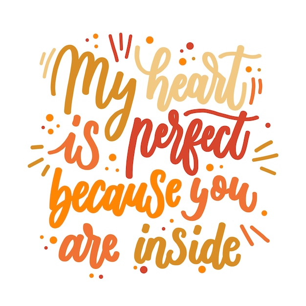 Free Vector romantic lettering message