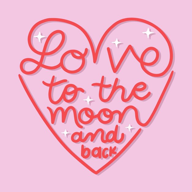 Free Vector romantic lettering with heart shape