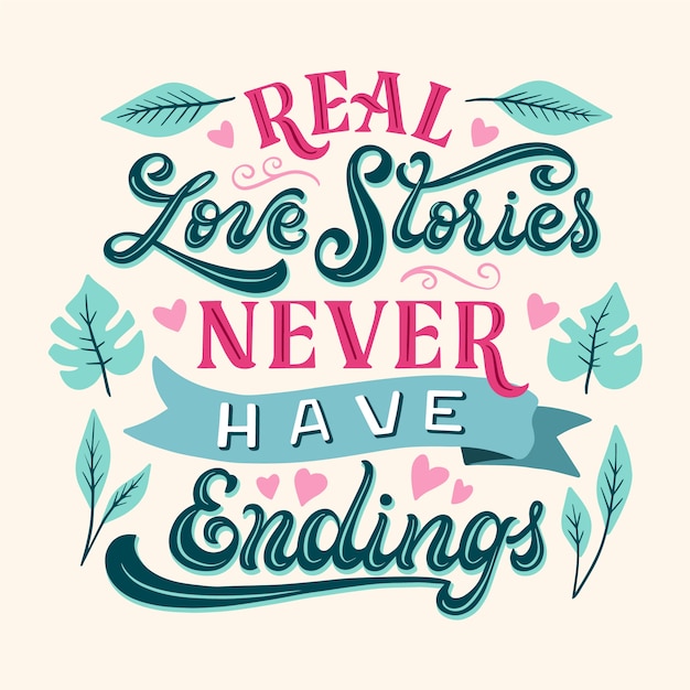 Free vector romantic love lettering