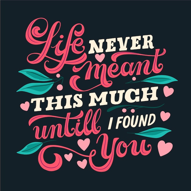 Free vector romantic love lettering