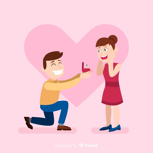 Romantic marriage proposal concept