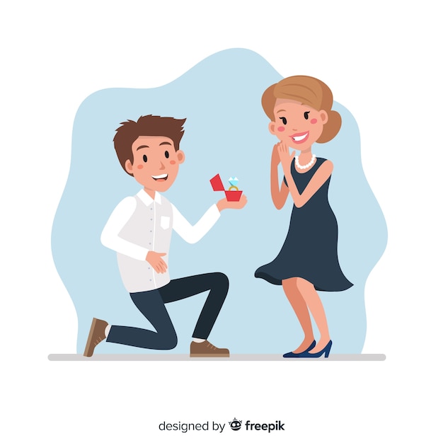 Free Vector romantic marriage proposal concept