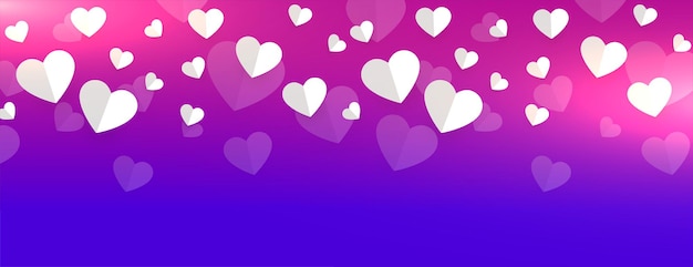 Free Vector romantic paper hearts beautiful banner design