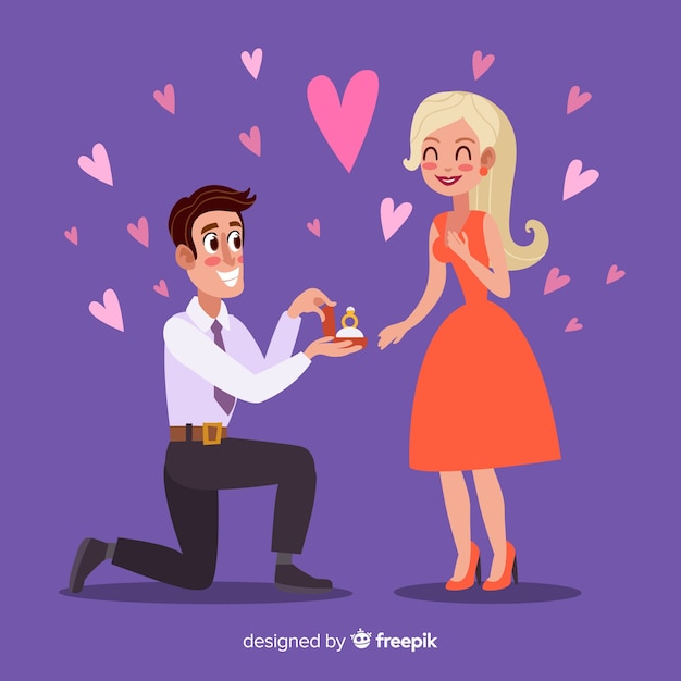 Romantic proposal concept