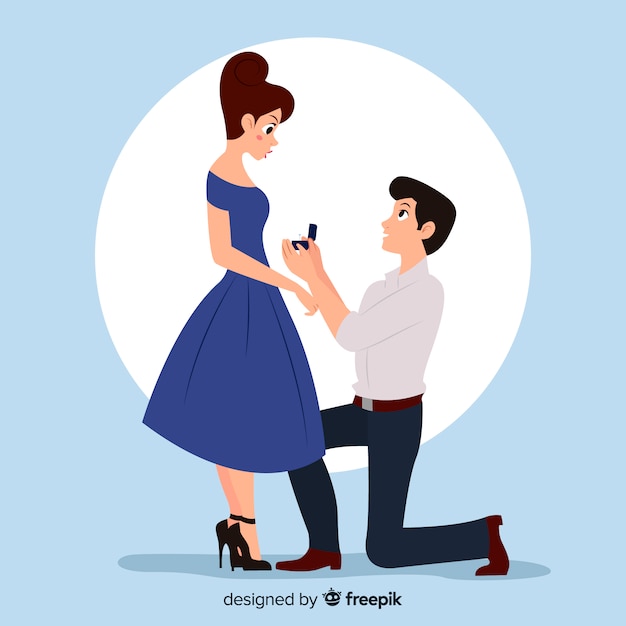 Free Vector romantic proposal concept