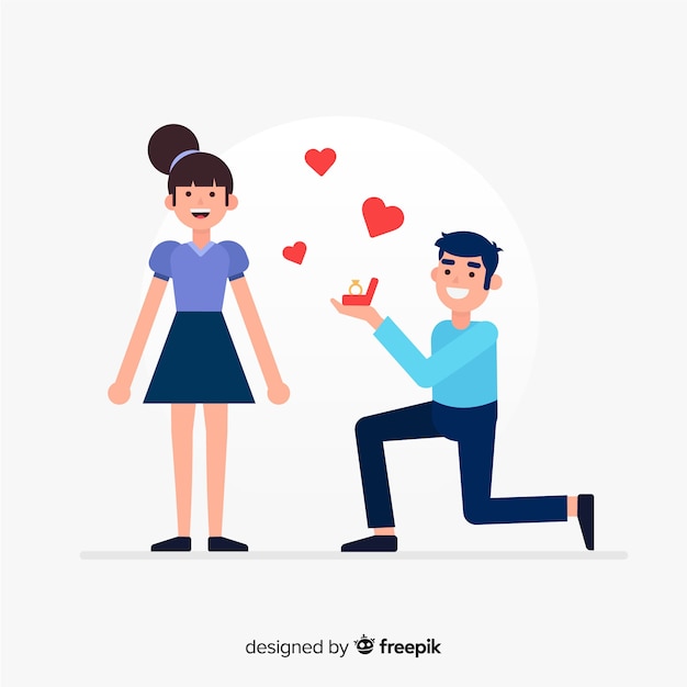 Romantic proposal concept