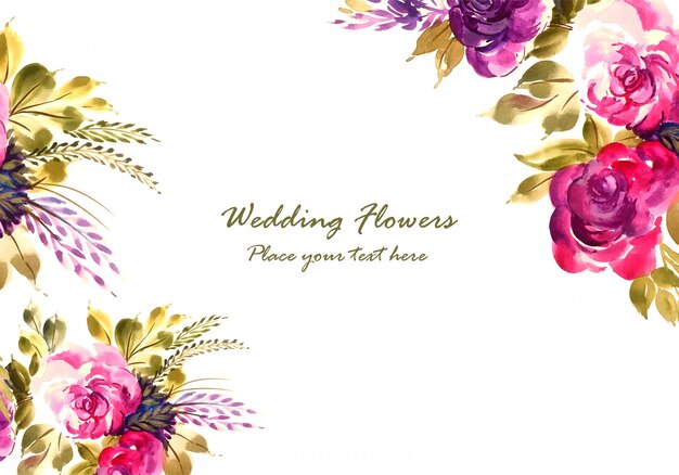 Romantic wedding beautiful flowers card template